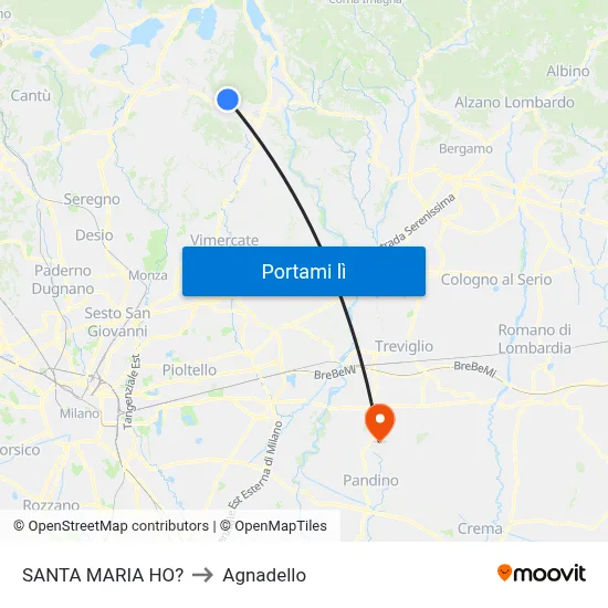 SANTA MARIA HO? to Agnadello map