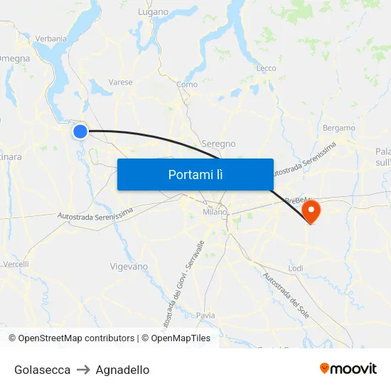 Golasecca to Agnadello map