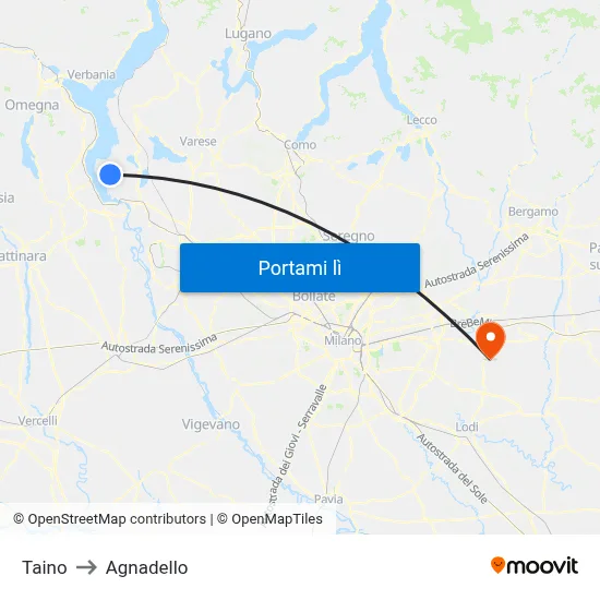 Taino to Agnadello map