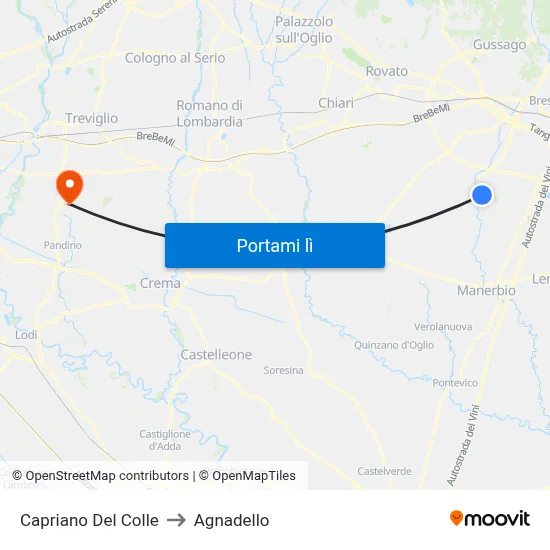 Capriano Del Colle to Agnadello map