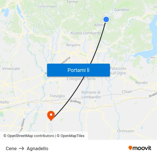 Cene to Agnadello map