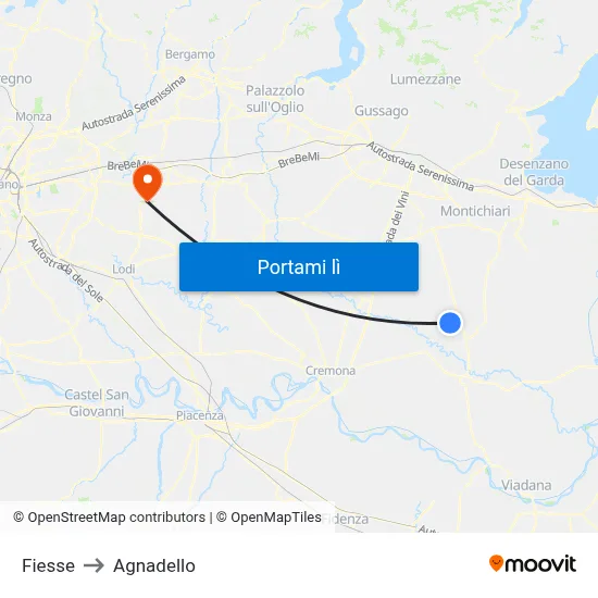 Fiesse to Agnadello map