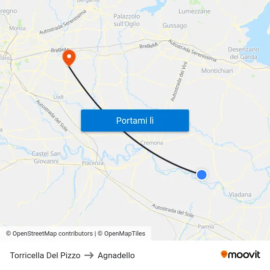 Torricella Del Pizzo to Agnadello map