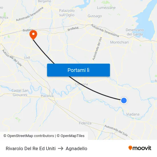 Rivarolo Del Re Ed Uniti to Agnadello map