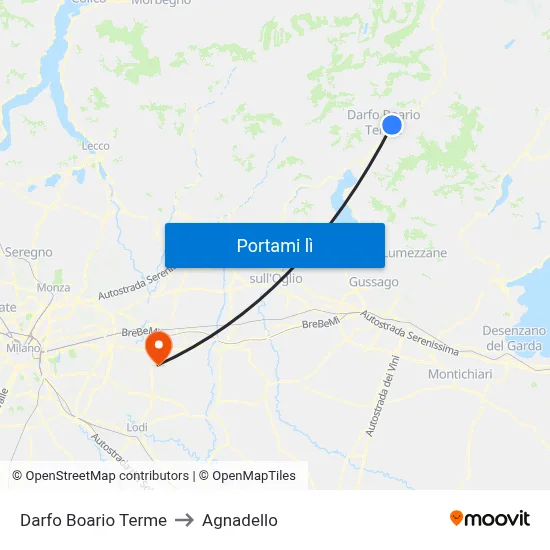 Darfo Boario Terme to Agnadello map