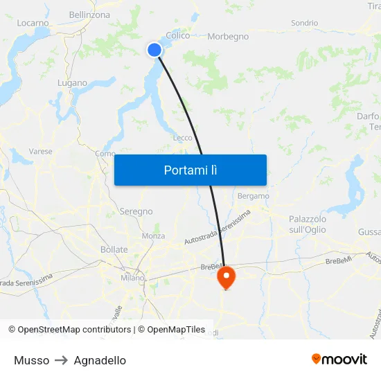 Musso to Agnadello map