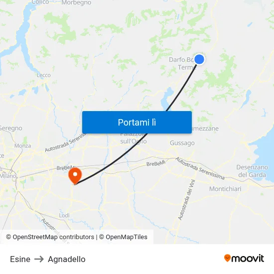 Esine to Agnadello map
