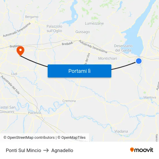 Ponti Sul Mincio to Agnadello map