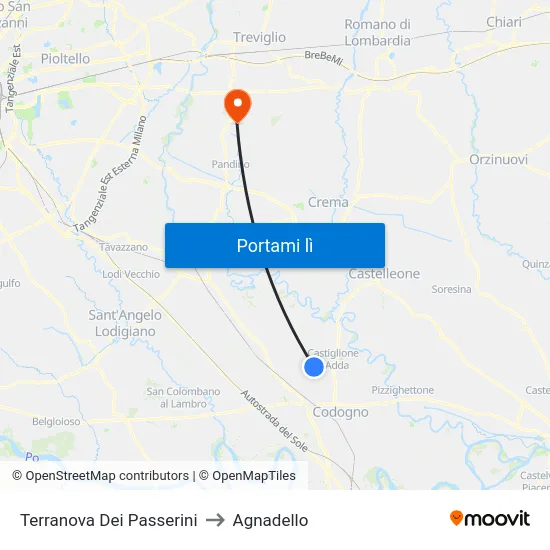 Terranova Dei Passerini to Agnadello map
