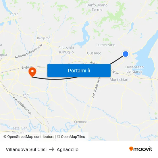 Villanuova Sul Clisi to Agnadello map