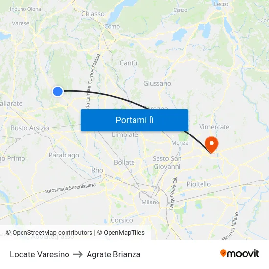 Locate Varesino to Agrate Brianza map