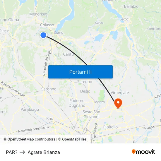 PAR? to Agrate Brianza map