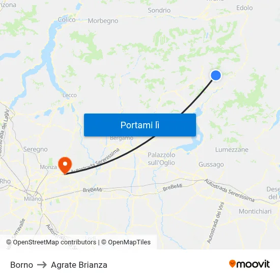 Borno to Agrate Brianza map