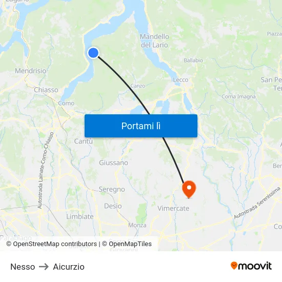 Nesso to Aicurzio map