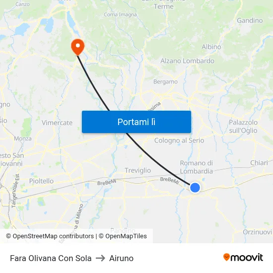 Fara Olivana Con Sola to Airuno map