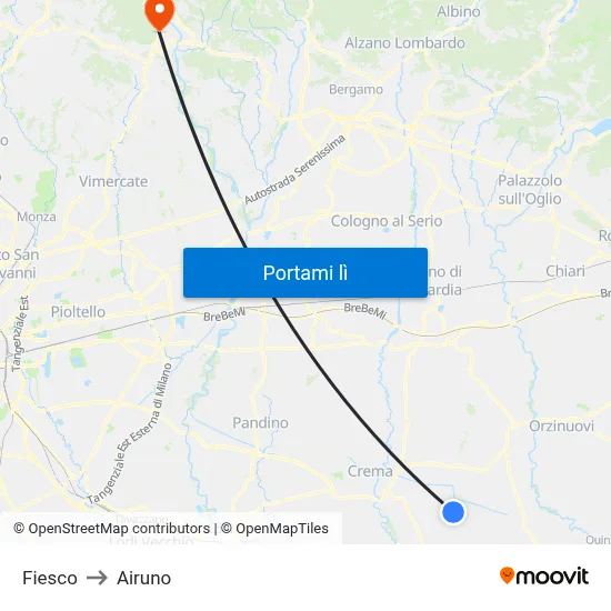 Fiesco to Airuno map