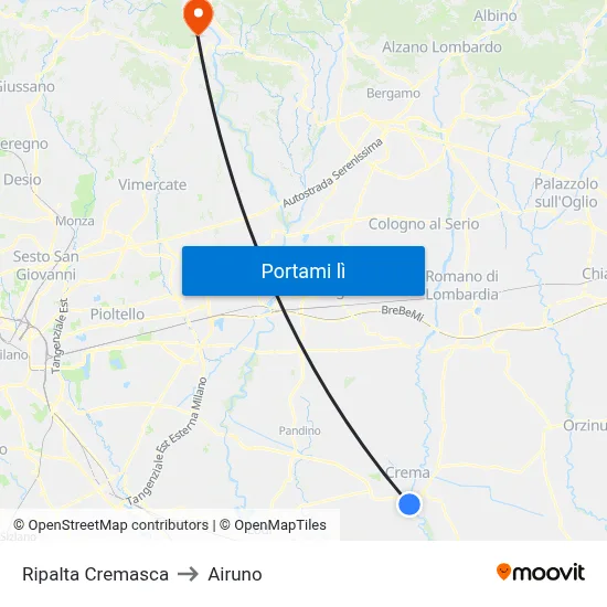 Ripalta Cremasca to Airuno map