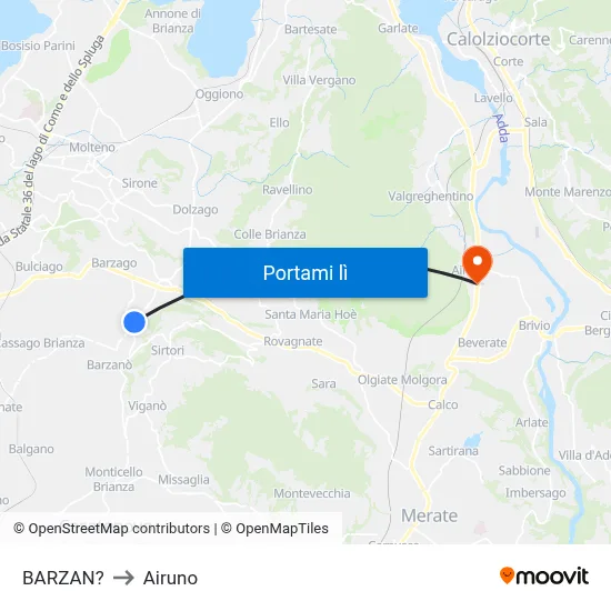 BARZAN? to Airuno map