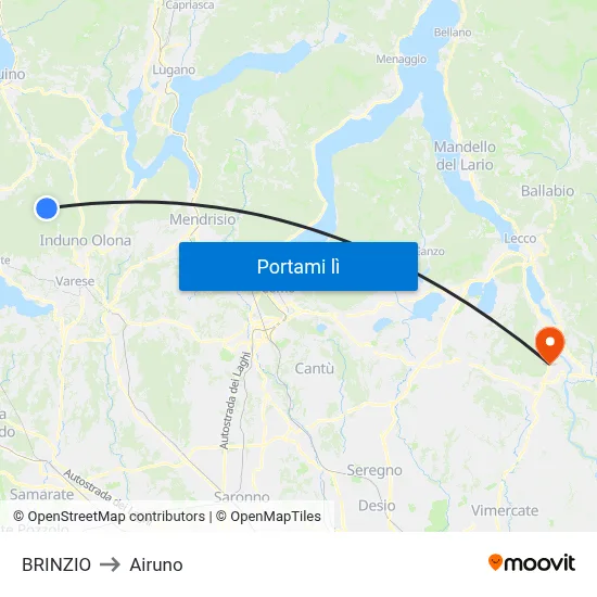 BRINZIO to Airuno map