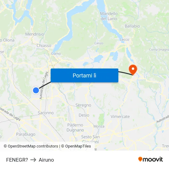 FENEGR? to Airuno map