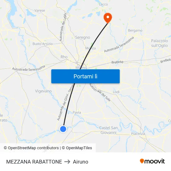 MEZZANA RABATTONE to Airuno map