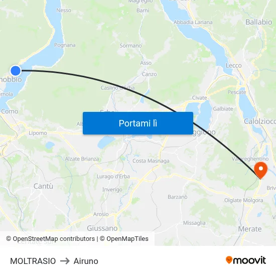MOLTRASIO to Airuno map