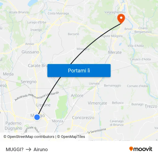 MUGGI? to Airuno map