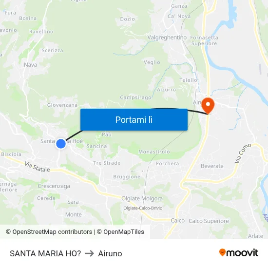 SANTA MARIA HO? to Airuno map