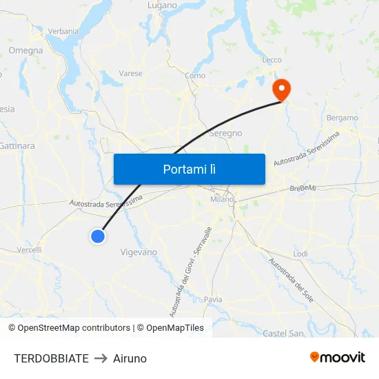 TERDOBBIATE to Airuno map