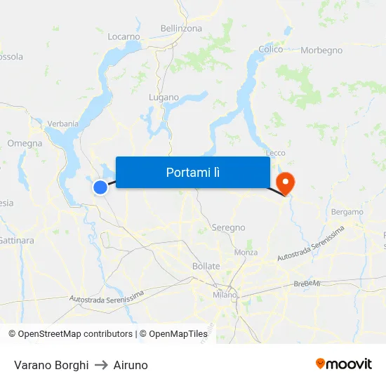 Varano Borghi to Airuno map