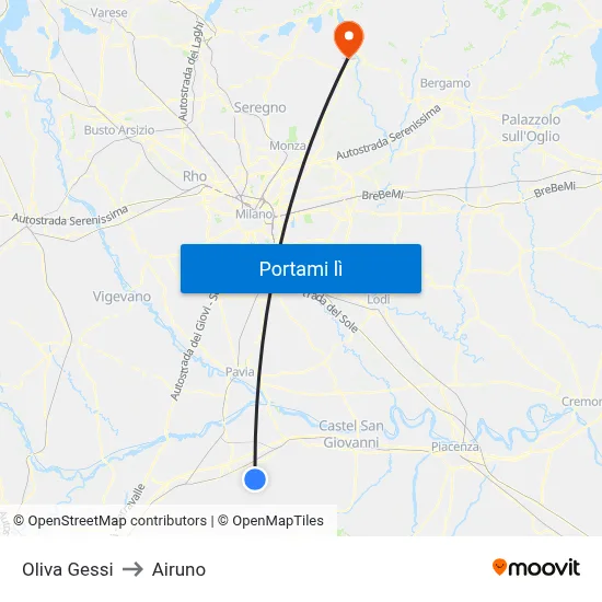 Oliva Gessi to Airuno map