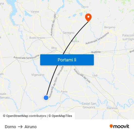 Dorno to Airuno map