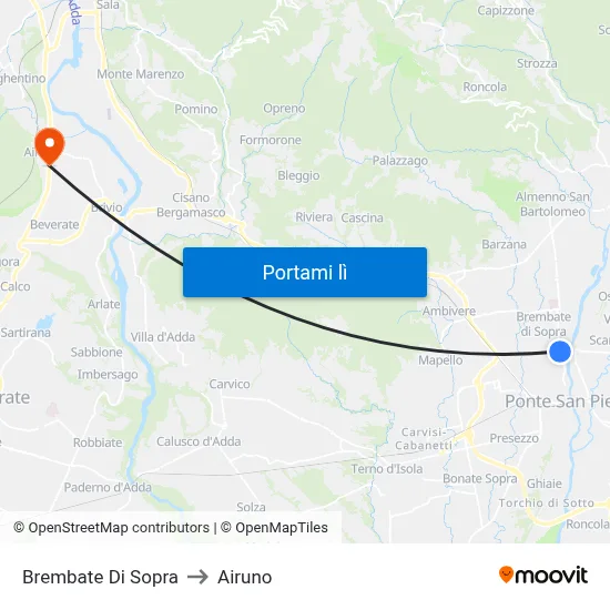 Brembate Di Sopra to Airuno map