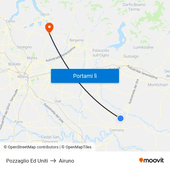 Pozzaglio Ed Uniti to Airuno map