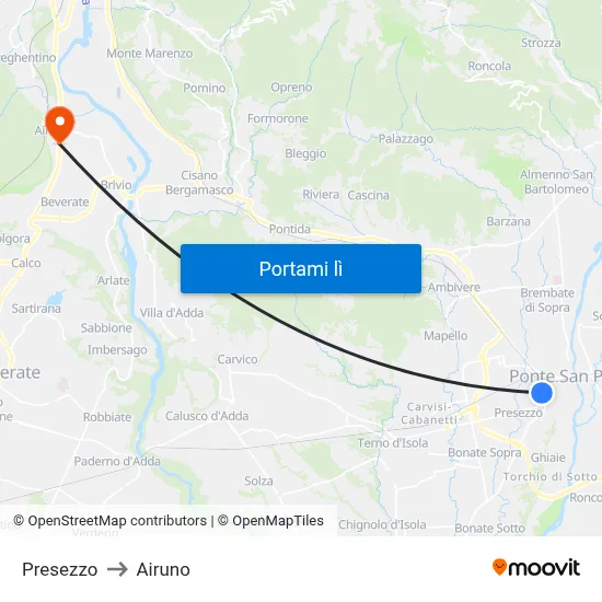 Presezzo to Airuno map