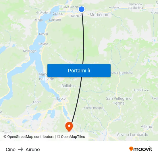 Cino to Airuno map