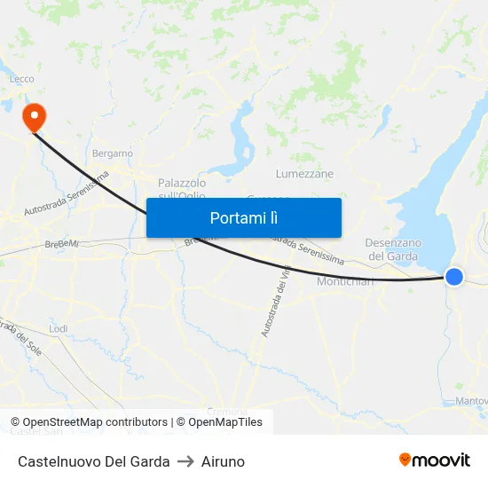 Castelnuovo Del Garda to Airuno map
