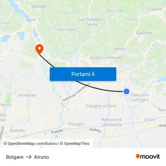 Bolgare to Airuno map