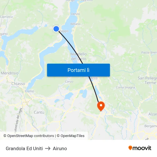 Grandola Ed Uniti to Airuno map