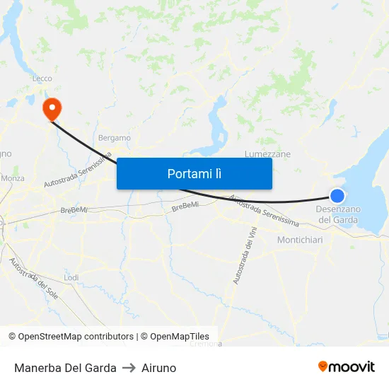Manerba Del Garda to Airuno map