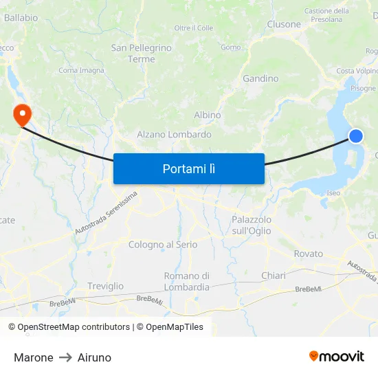 Marone to Airuno map