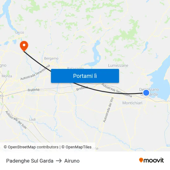 Padenghe Sul Garda to Airuno map