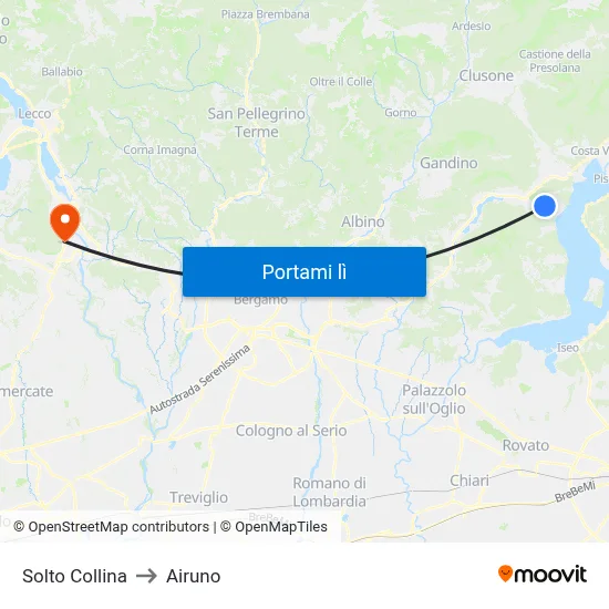 Solto Collina to Airuno map