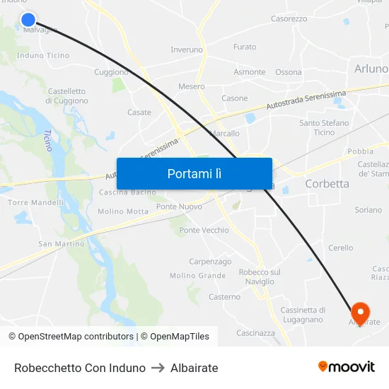 Robecchetto Con Induno to Albairate map