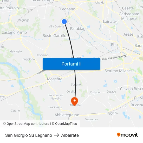 San Giorgio Su Legnano to Albairate map