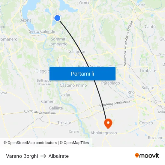 Varano Borghi to Albairate map
