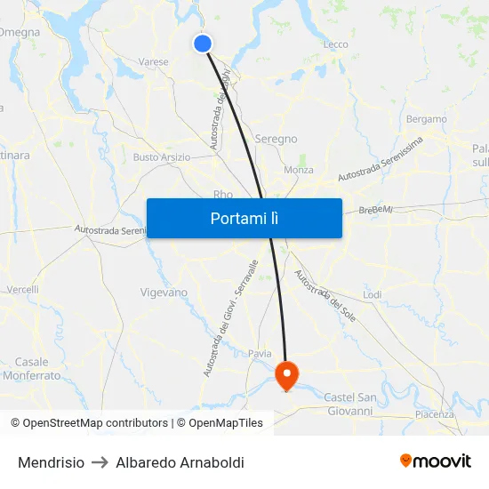 Mendrisio to Albaredo Arnaboldi map