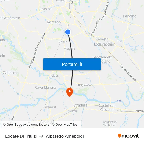 Locate Di Triulzi to Albaredo Arnaboldi map
