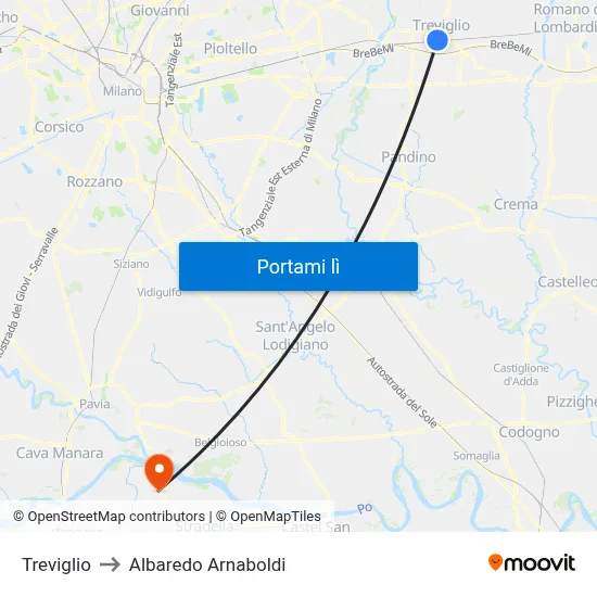 Treviglio to Albaredo Arnaboldi map