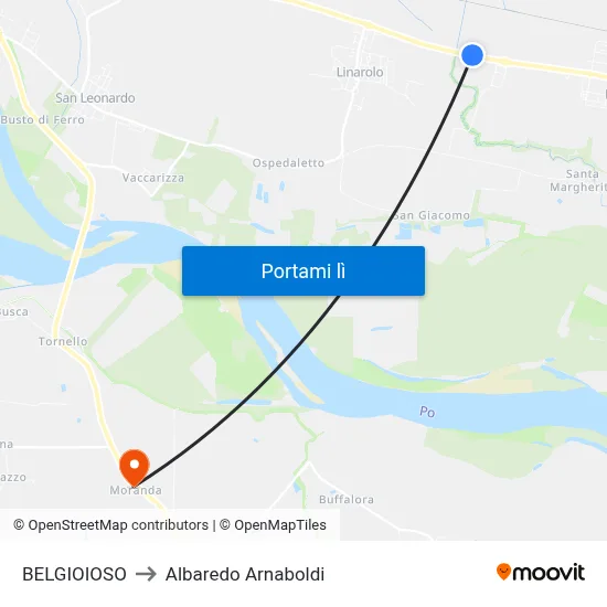 BELGIOIOSO to Albaredo Arnaboldi map